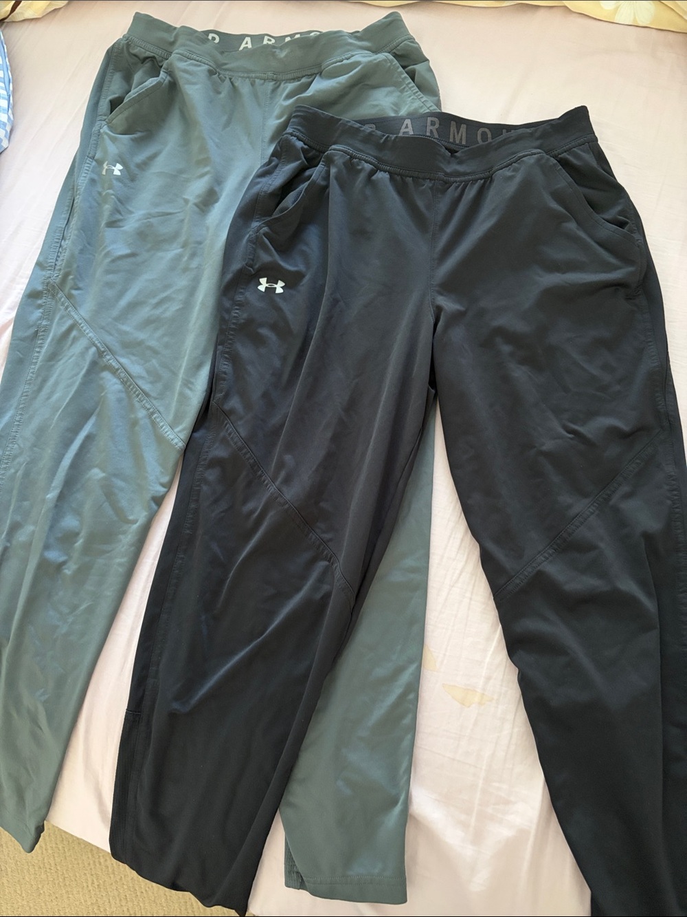 Under Armour Women's Track Joggers in Black and Olive Green price for 2